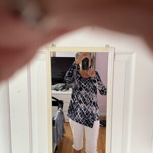 Simply Vera Vera Wang Navy and White Tunic